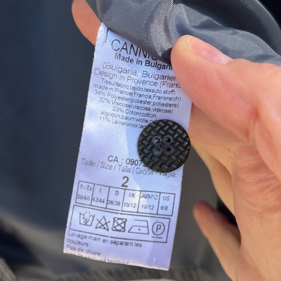 Cannisse French design Blazer & Pants set, Wool/Cotton blend. Size 2 (US 6/8) - Picture 8 of 17